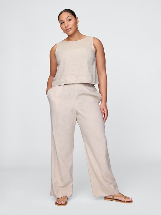 Image number 6 showing, Linen-Blend Easy Wide-Hem Pants