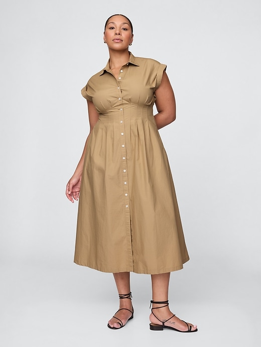 Image number 5 showing, Poplin Midi Shirtdress