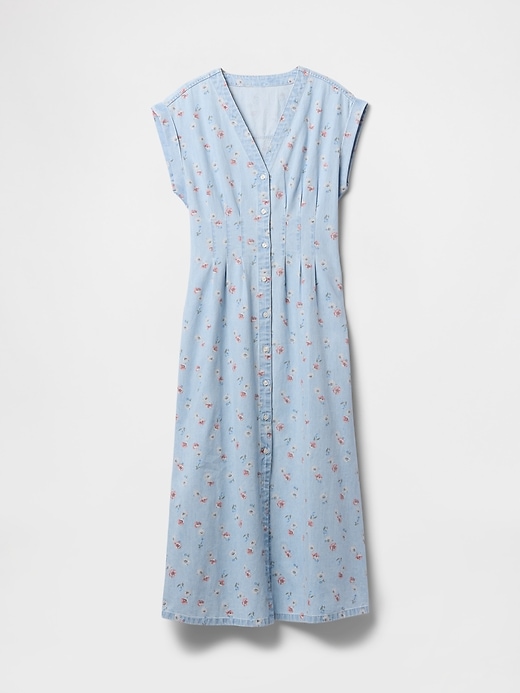 Image number 7 showing, Pleated Denim Maxi Dress