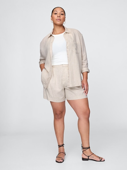 Image number 6 showing, 365 High Rise Linen-Blend Shorts