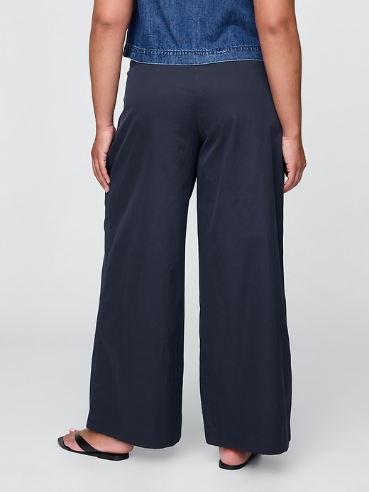 Image number 6 showing, High Rise Twill Pleated Wide-Leg Khakis