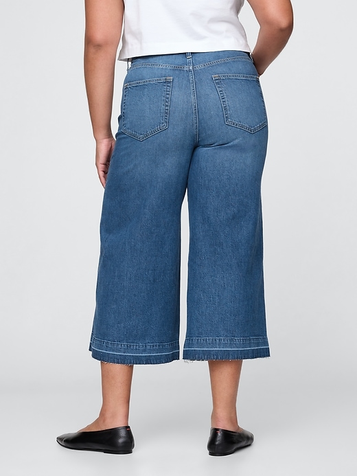 Image number 7 showing, High Rise Denim Culotte Jeans