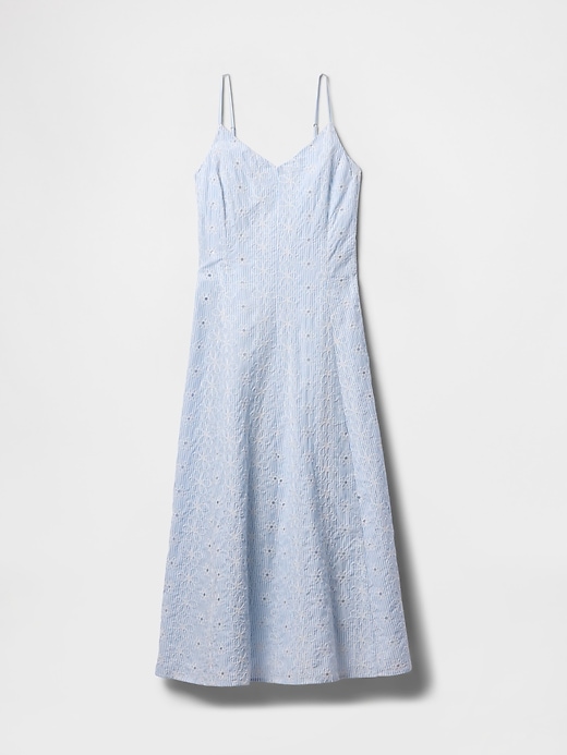 Image number 7 showing, Eyelet V-Neck Midi Dress