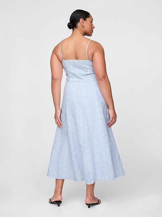 Image number 6 showing, Eyelet V-Neck Midi Dress