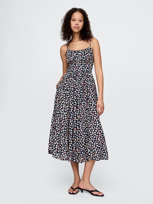 Image number 1 showing, Tie-Strap Cami Midi Dress