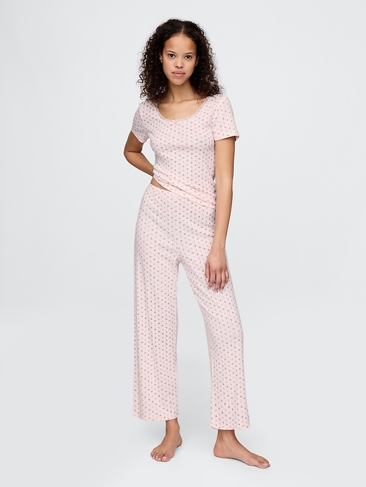 Image number 1 showing, Pointelle Cropped PJ Pants