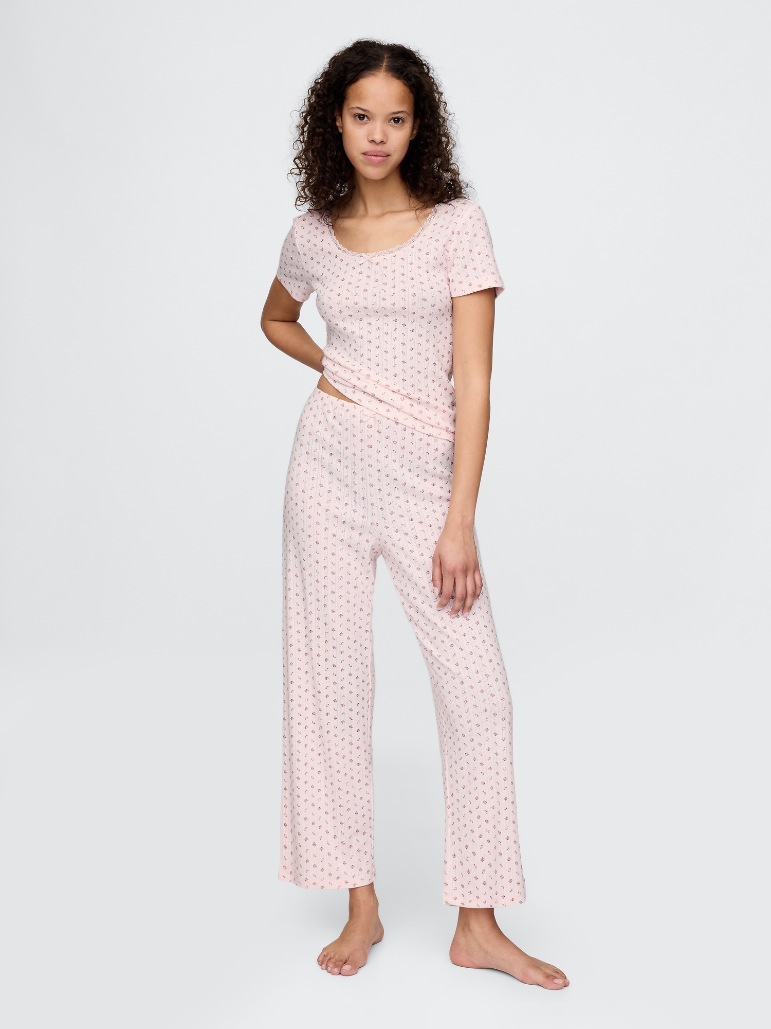 Pointelle Cropped PJ Pants