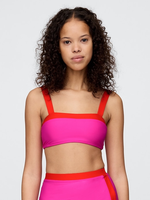 Image number 1 showing, Colorblock Bandeau Bikini Top