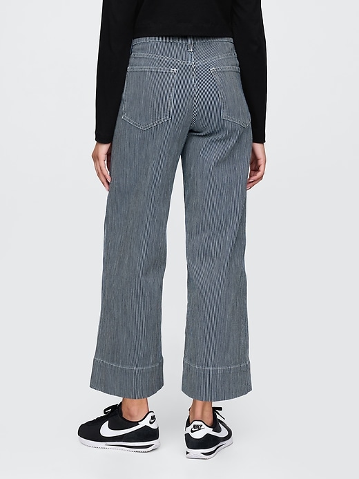 Image number 5 showing, High Rise Stride Wide-Leg Ankle Jeans