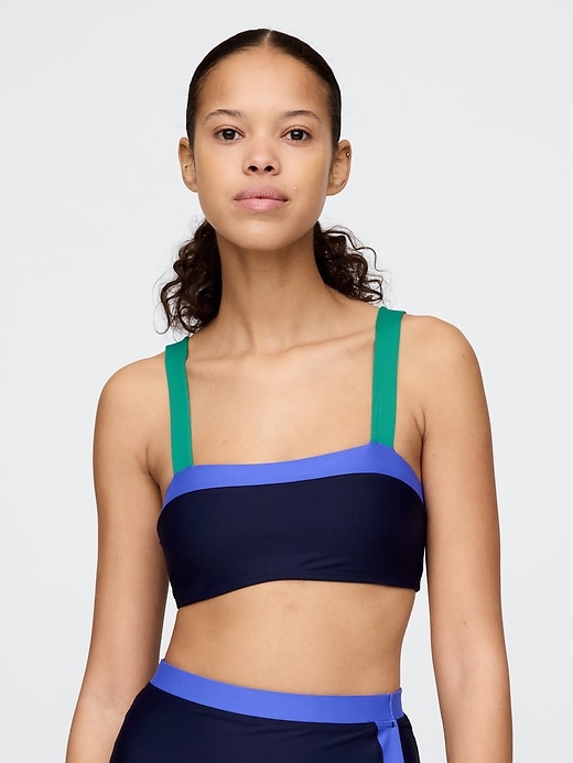 Image number 1 showing, Colorblock Bandeau Bikini Top