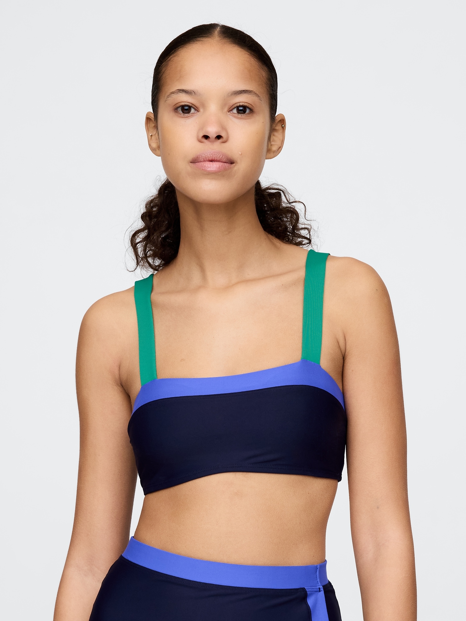 Colorblock Bandeau Bikini Top