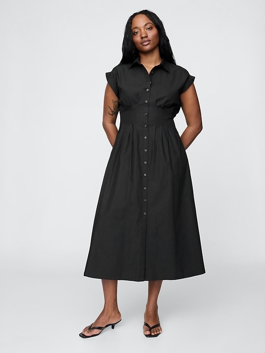 Image number 5 showing, Poplin Midi Shirtdress