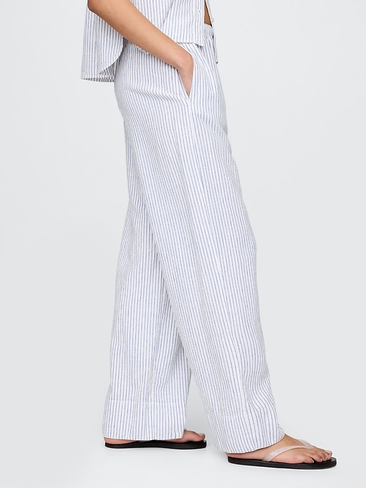 Image number 3 showing, Linen-Blend Easy Wide-Hem Pants