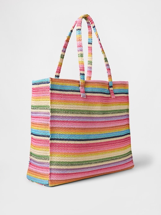 Image number 2 showing, Rainbow Straw Tote Bag