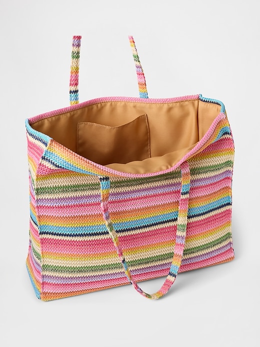 Image number 3 showing, Rainbow Straw Tote Bag