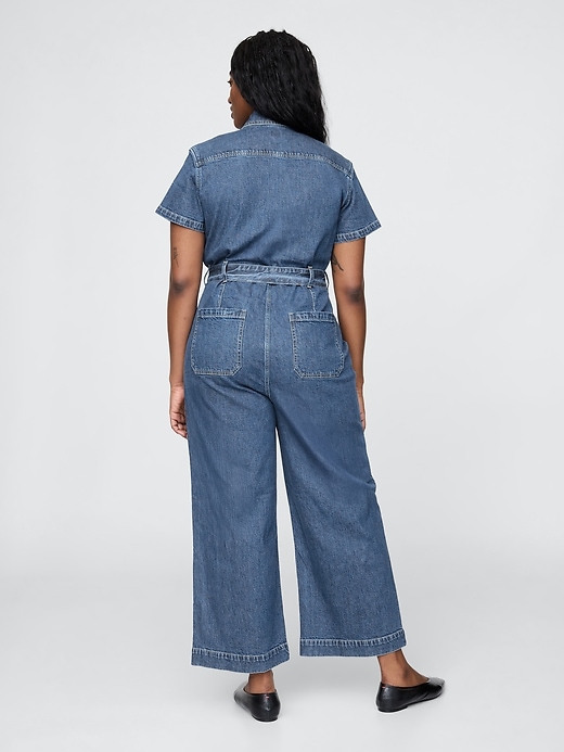 Image number 6 showing, Belted Denim Jumpsuit