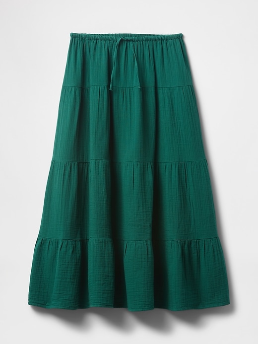 Image number 5 showing, Crinkle Gauze Tiered Maxi Skirt