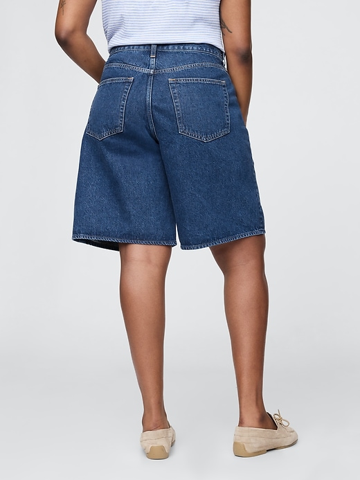 Image number 7 showing, 11.5"  Mid Rise Longline Denim Shorts