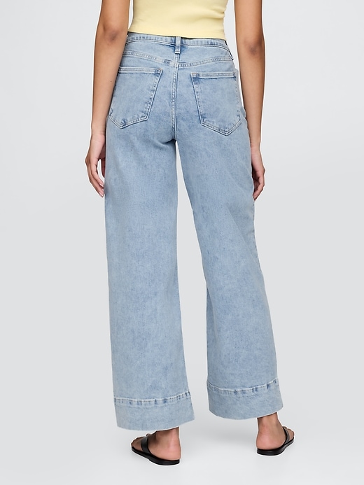 Image number 5 showing, High Rise Stride Wide-Leg Ankle Jeans