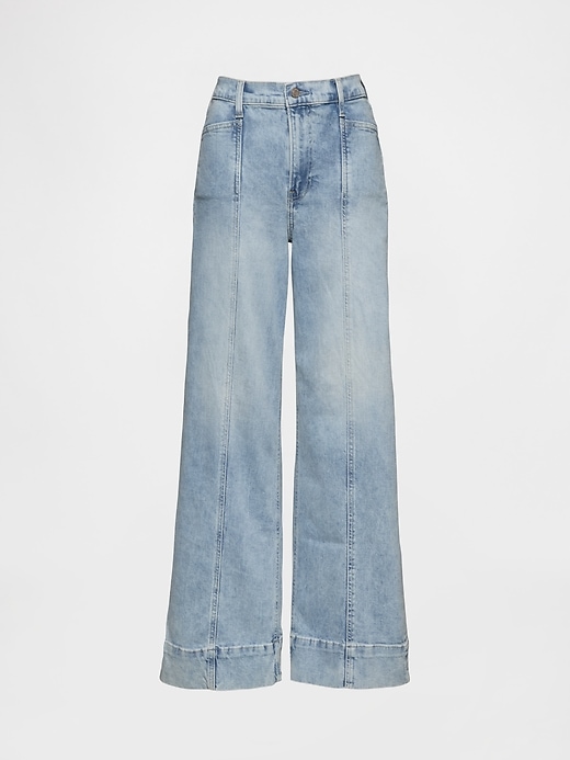 Image number 6 showing, High Rise Stride Wide-Leg Ankle Jeans