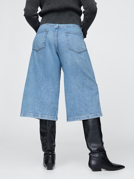 Image number 7 showing, High Rise Denim Culotte Jeans