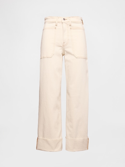 Image number 6 showing, High Rise Stride Wide-Leg Ankle Jeans