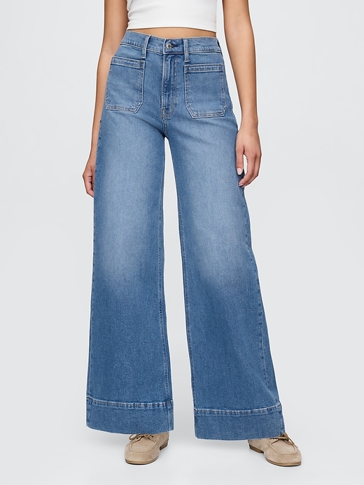 Image number 2 showing, High Rise Stride Wide-Leg Jeans