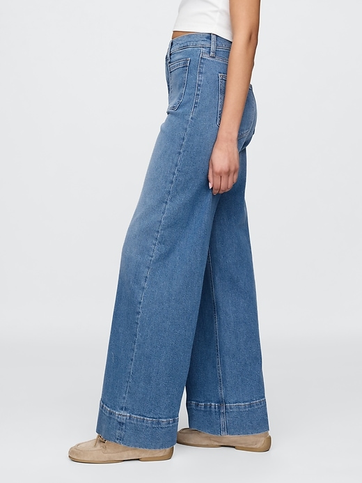 Image number 3 showing, High Rise Stride Wide-Leg Jeans