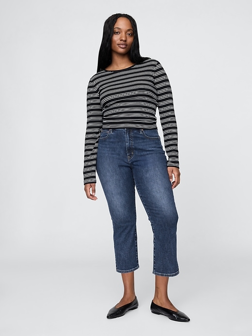 Image number 6 showing, High Rise Capri Jeans