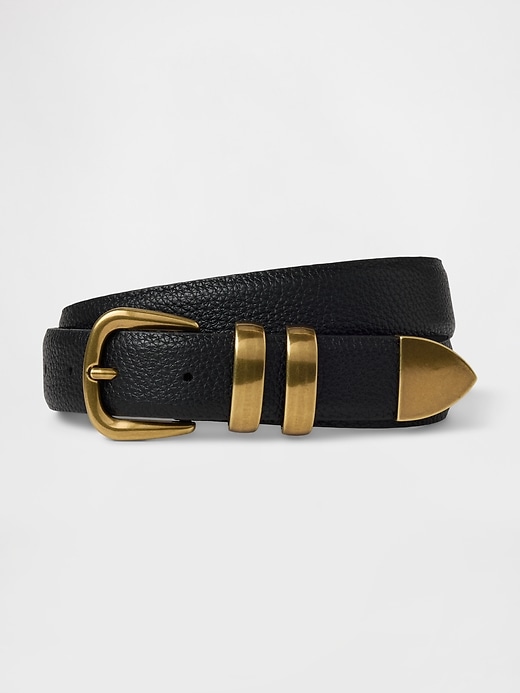 Image number 1 showing, Vegan Leather Pebble Belt