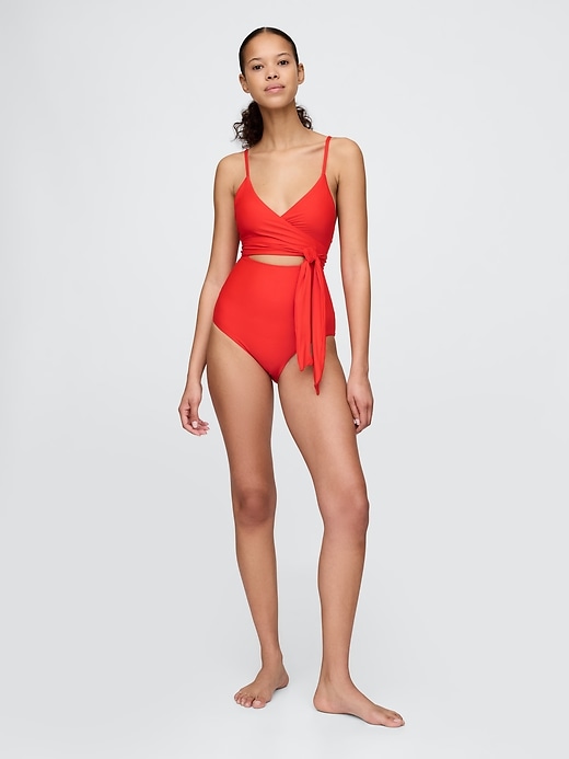 Image number 1 showing, Tie-Knot Cutout One-Piece Swimsuit