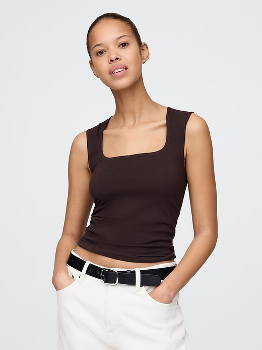 Image number 1 showing, CloseKnit Jersey Square-Neck Top