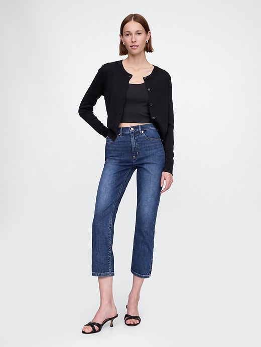 Image number 1 showing, High Rise Capri Jeans