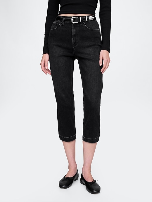 Image number 2 showing, High Rise Cropped Capri Jeans