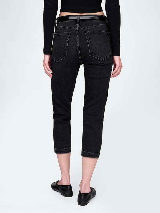 Image number 5 showing, High Rise Cropped Capri Jeans