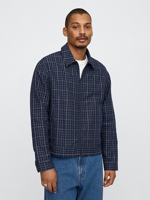 Image number 1 showing, Linen-Cotton Plaid Relaxed Jacket