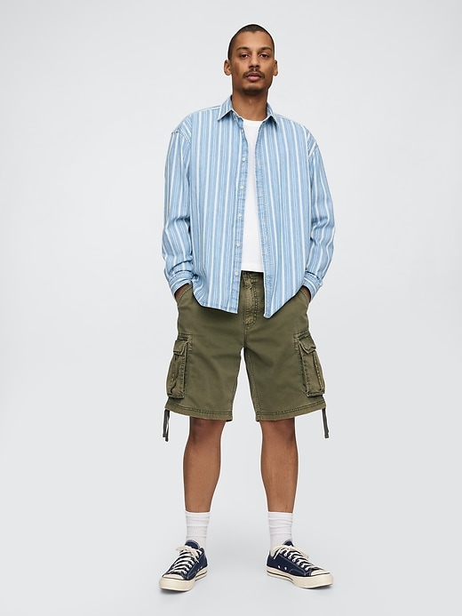 Image number 1 showing, Twill Cargo Baggy Shorts