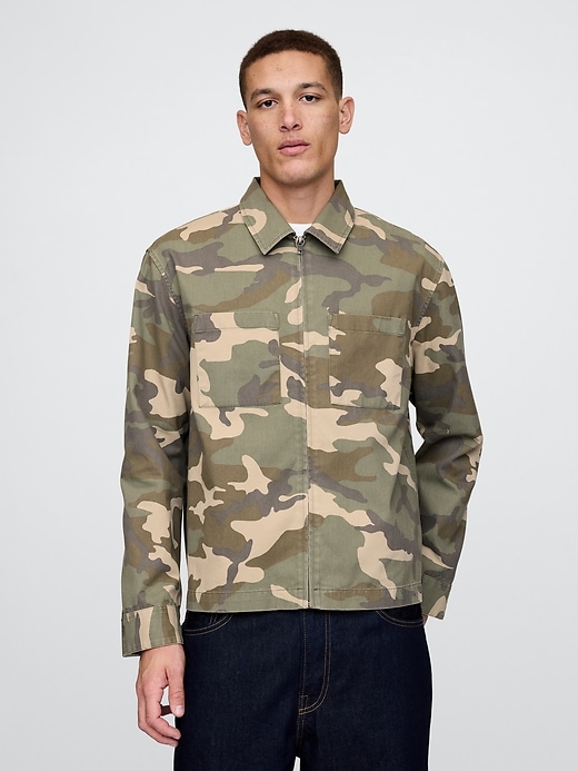 Image number 1 showing, Camo Zip Shirt Jacket