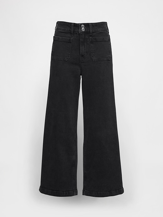 Image number 6 showing, High Rise Stride Wide-Leg Ankle Jeans