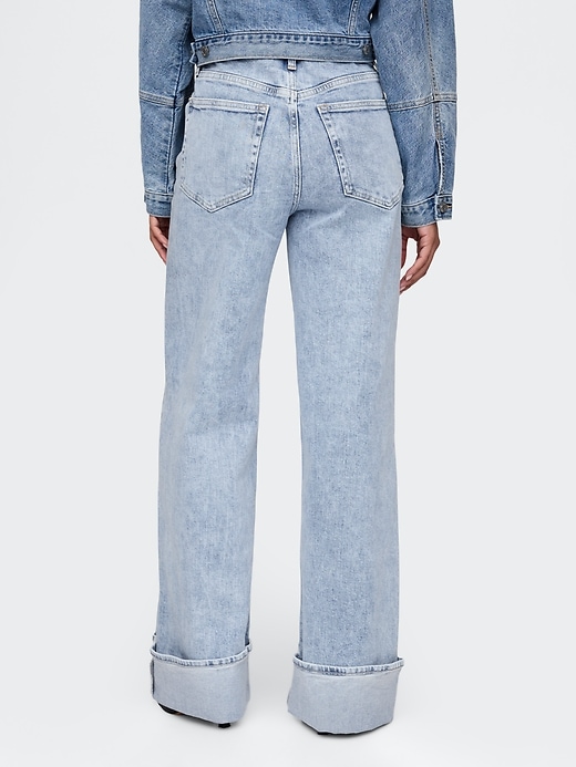 Image number 5 showing, High Rise Stride Cuffed Wide-Leg Jeans