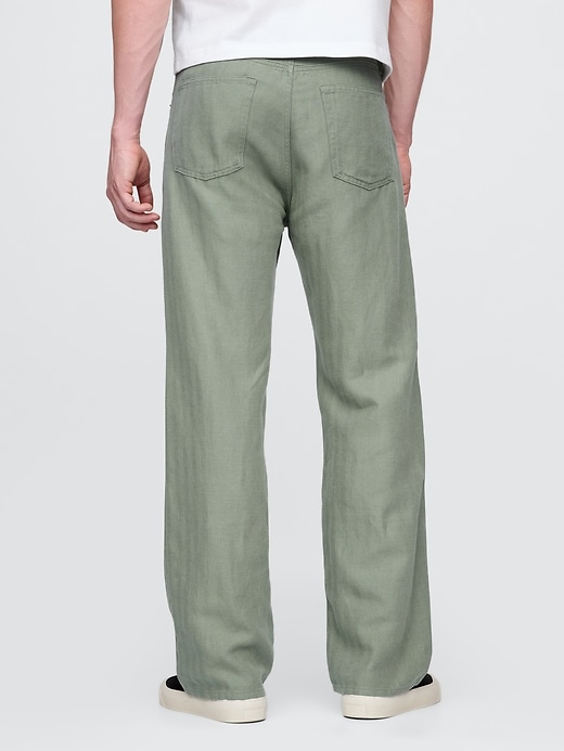 Image number 4 showing, Linen-Cotton '90s Loose Herringbone Pants