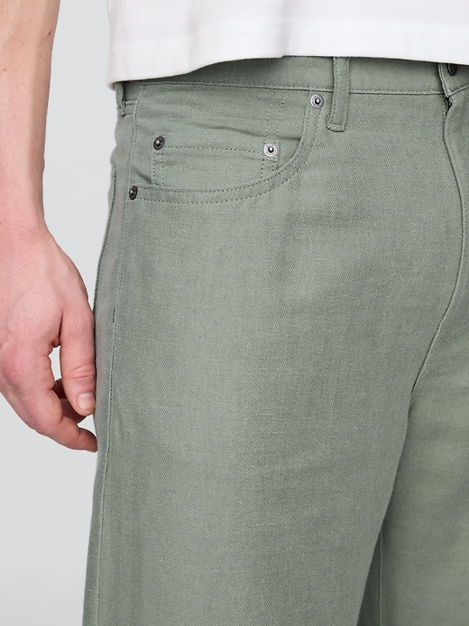 Image number 5 showing, Linen-Cotton '90s Loose Herringbone Pants