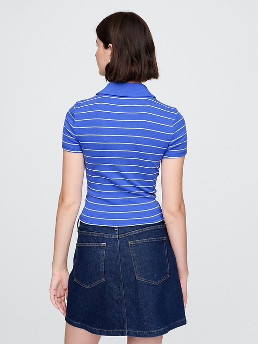 Image number 2 showing, Modern Rib Cropped Polo Shirt