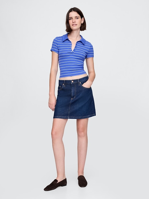 Image number 3 showing, Modern Rib Cropped Polo Shirt