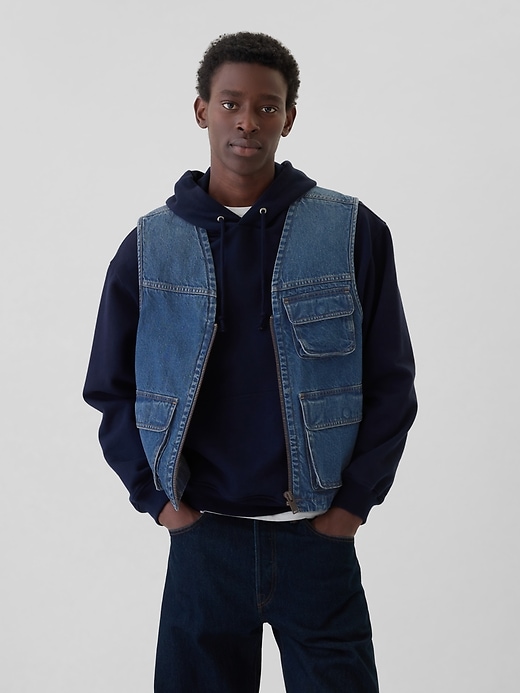 Image number 1 showing, Utility Denim Vest