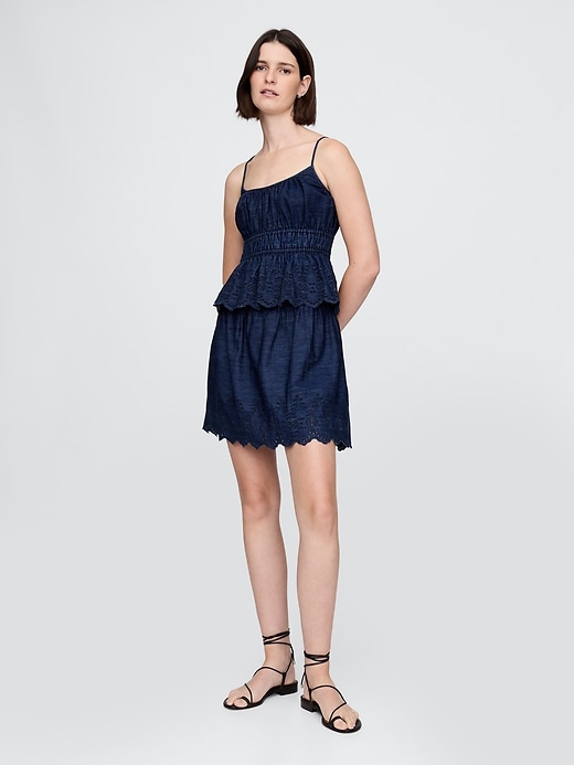 Image number 3 showing, Smocked Eyelet Denim Cami