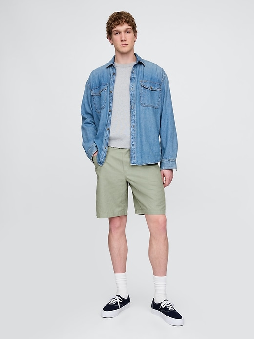 Image number 1 showing, Linen-Cotton Easy Shorts