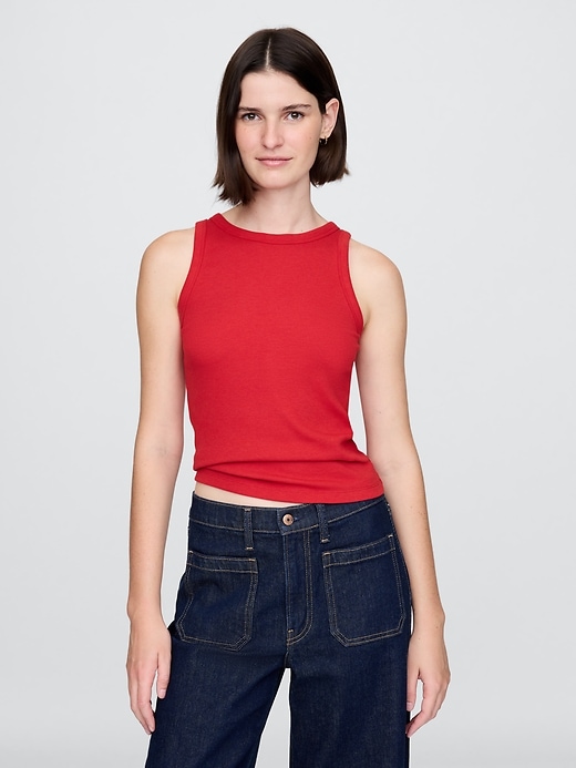 Image number 1 showing, Modern Rib Halter Tank Top