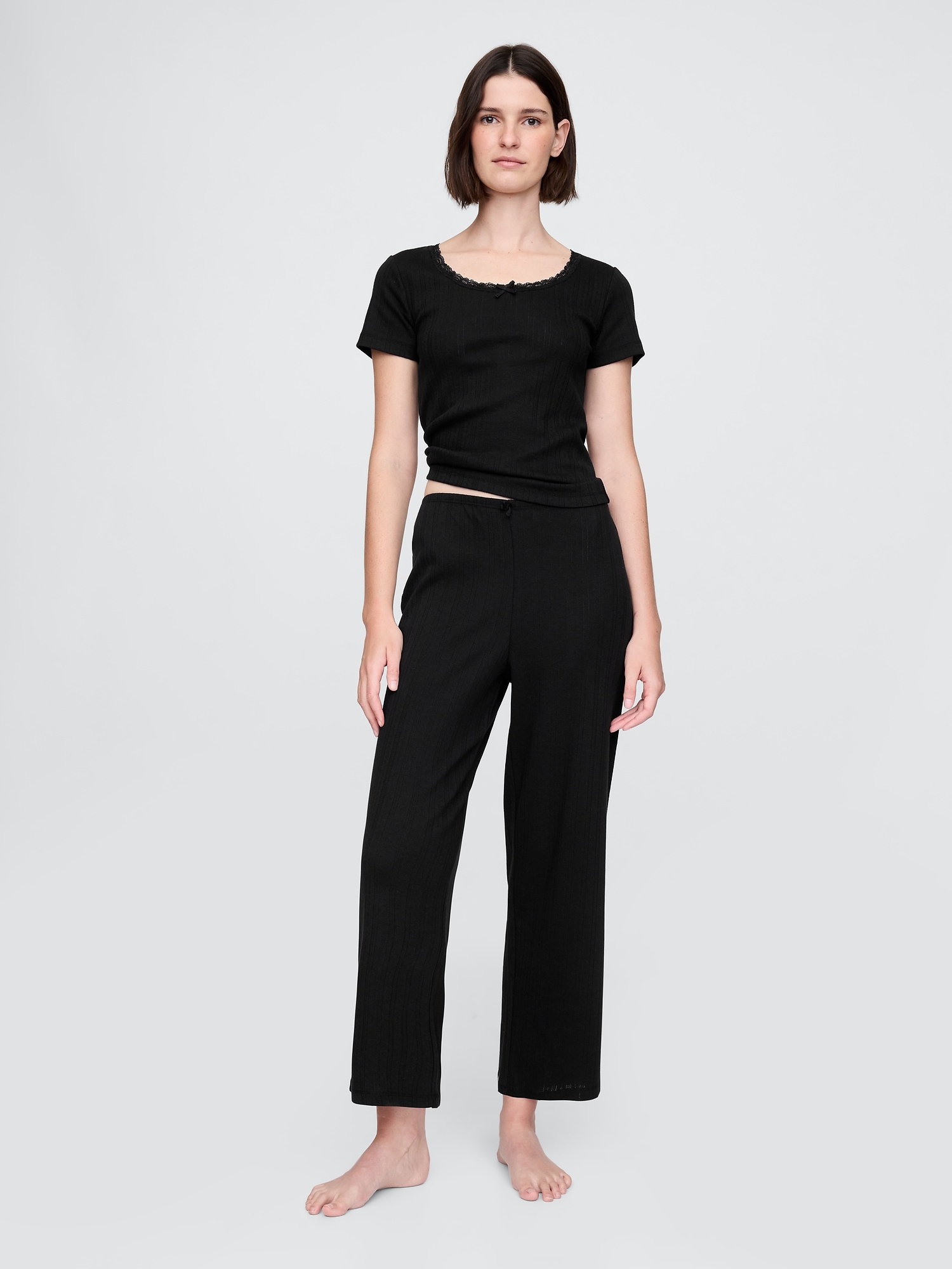 Pointelle Cropped PJ Pants