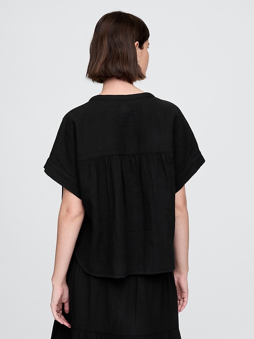 Image number 2 showing, Crinkle Gauze Dolman Shirt